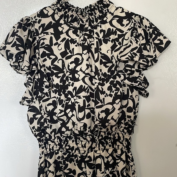 1. State Small Black and Tan Patterned Wide Leg Jumpsuit - Picture 3 of 6